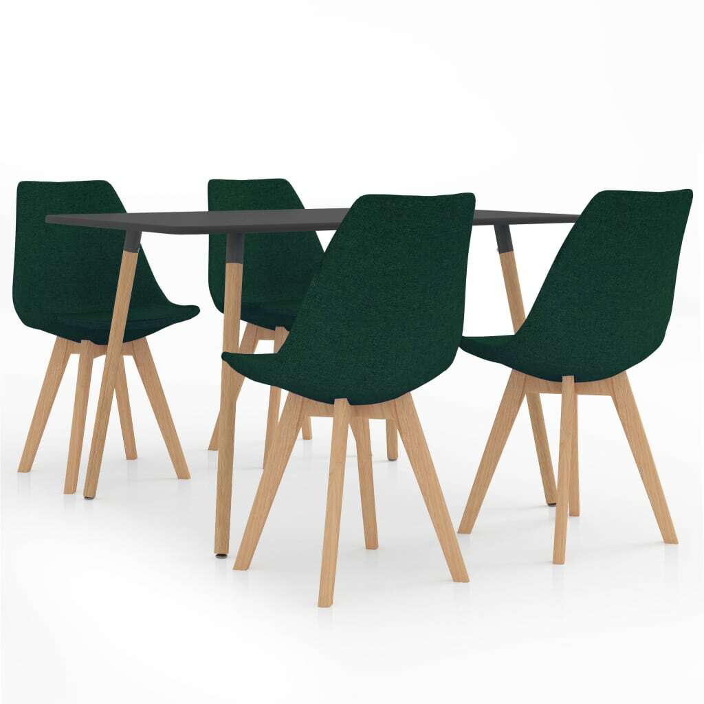 vidaXL Ensemble de Salle à Manger 5 pcs Vert Foncé Mobilier de Cuisine Dîner
