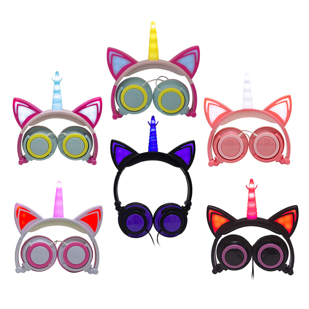 Casque Licorne LED Bandeau Filles 3,5 mm pour iPad PC Téléphones portables