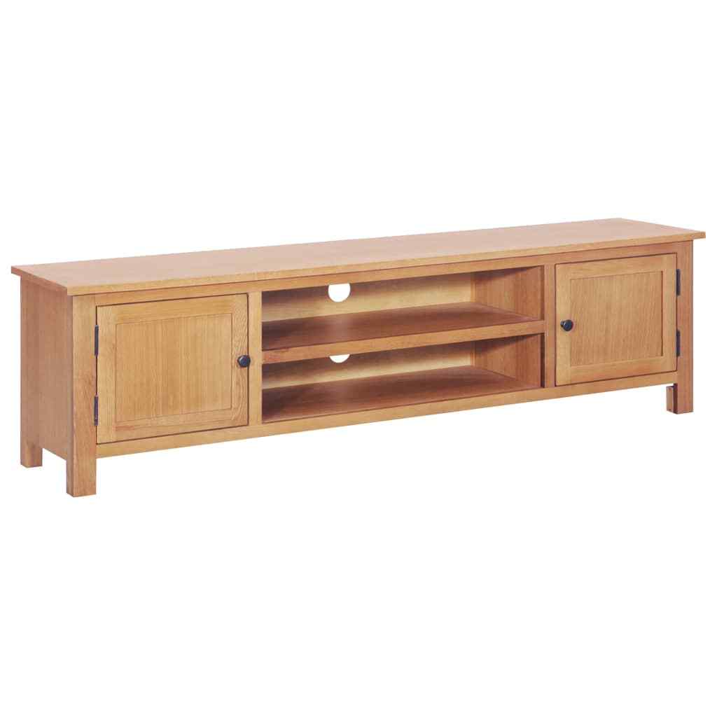 vidaXL Bois de Chêne Solide Meuble TV Armoire Basse Salon Stéréo Multimédia vidaXL Bois de Chêne Solide Meuble TV Armoire Basse Salon Stéréo Multimédia