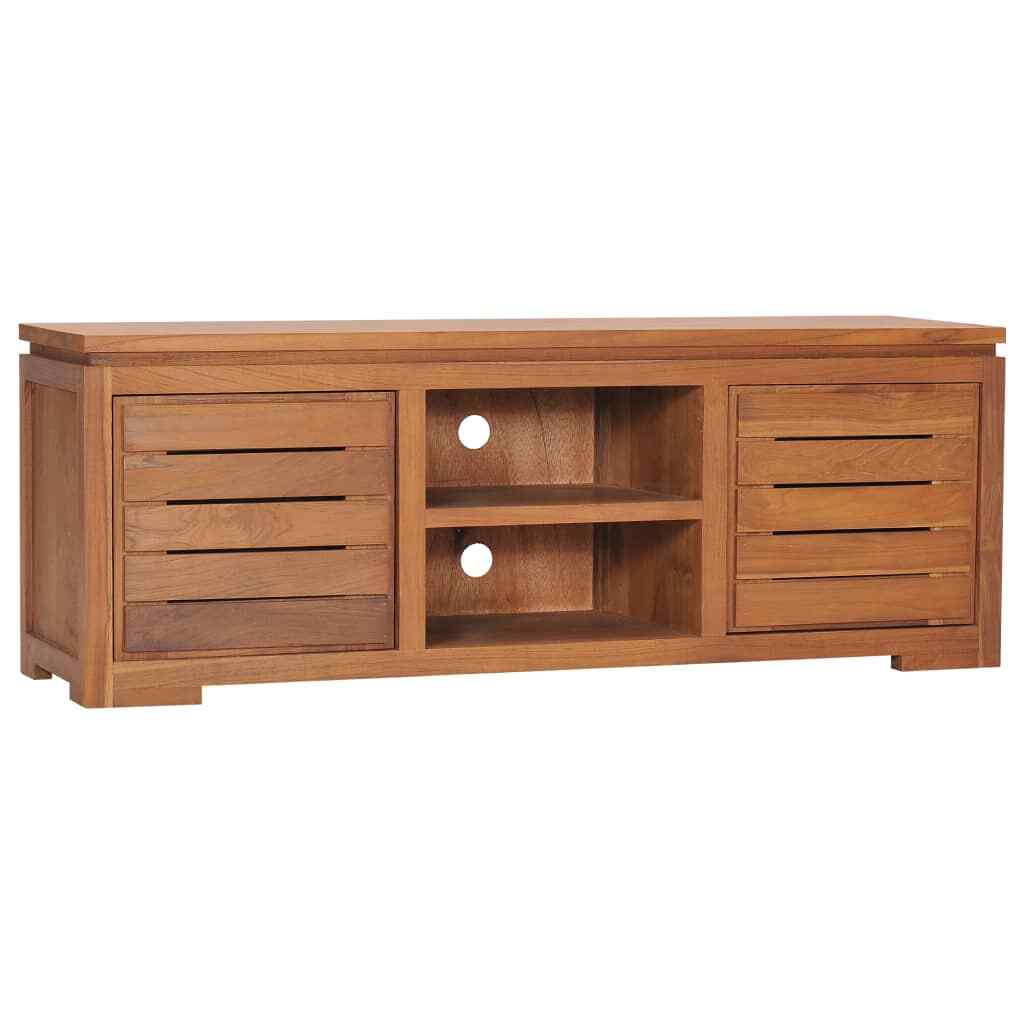 vidaXL Bois de Teck Massif Meuble TV Armoire Basse Divertissement Salon Maison vidaXL Bois de Teck Massif Meuble TV Armoire Basse Divertissement Salon Maison