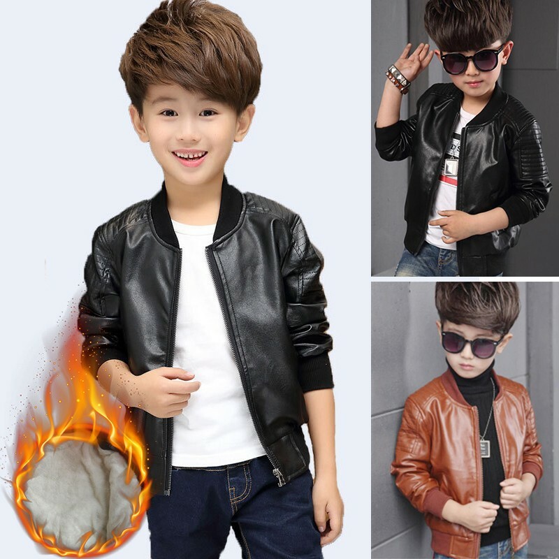 Mode Enfants Garçons Simili Cuir Fermeture Éclair Motard Manteau Vestes Chaud Mode Enfants Garçons Simili Cuir Fermeture Éclair Motard Manteau Vestes Chaud