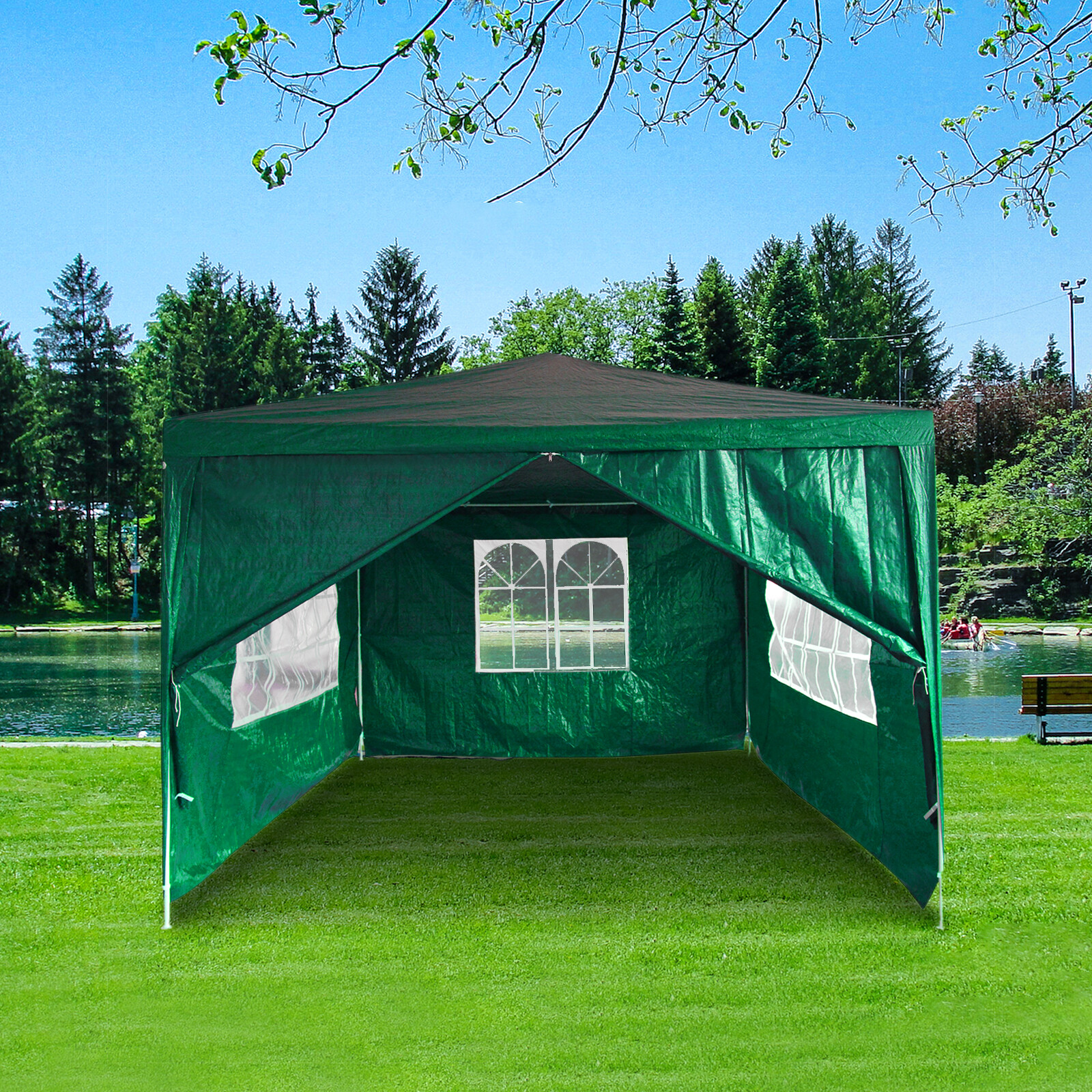 Tonnelle de jardin 3x4m tente réception chapiteau tente pavillon de jardin vert Tonnelle de jardin 3x4m tente réception chapiteau tente pavillon de jardin vert