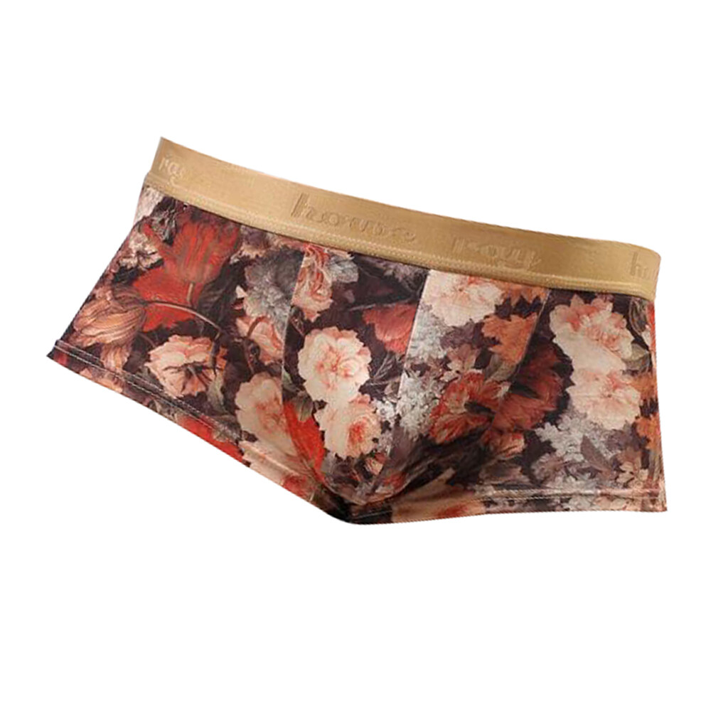 Sous-vêtements pour hommes Slip à imprimé fleur rétro Short Pouch Shorts M