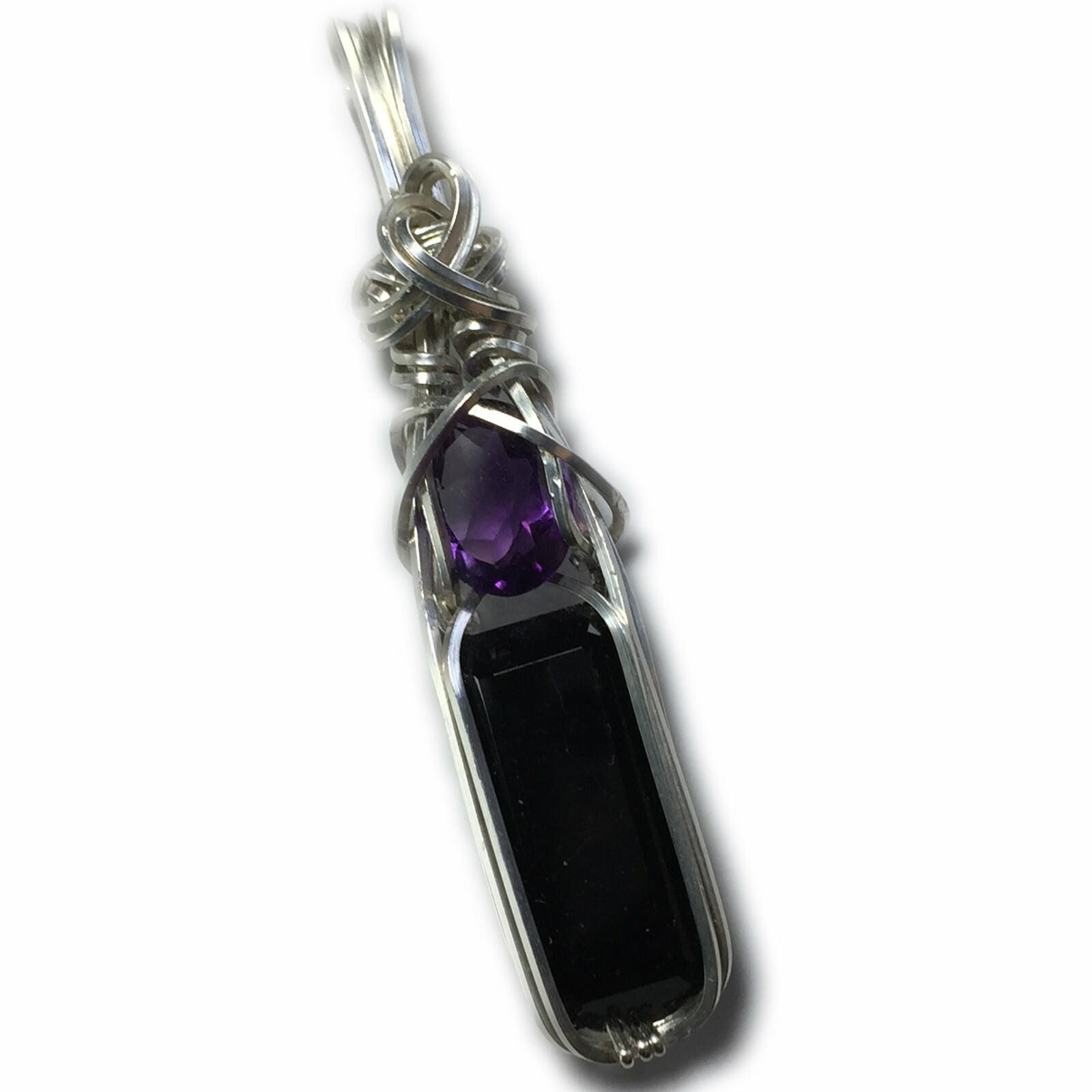 Tourmaline Noire Et Améthyste Pendentif Argent Sterling Cristal Bijoux TAS1 Tourmaline Noire Et Améthyste Pendentif Argent Sterling Cristal Bijoux TAS1