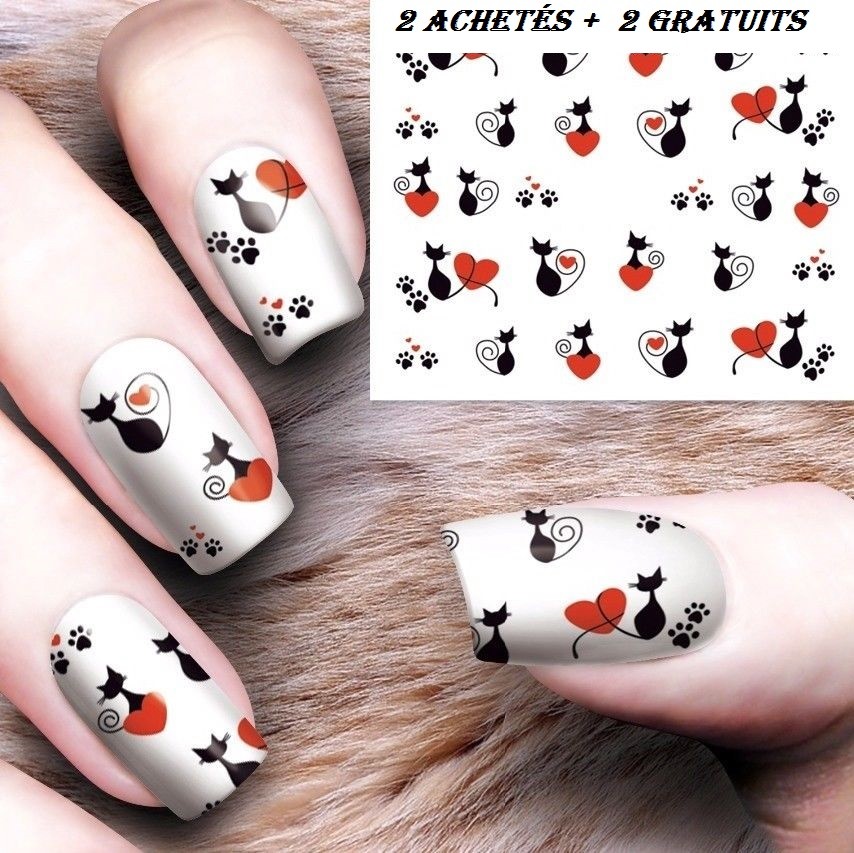 ❤️NOUVEAU STICKERS CHATS BIJOUX ONGLES WATER DECALS NAIL ART MANUCURE ❤️NOUVEAU STICKERS CHATS BIJOUX ONGLES WATER DECALS NAIL ART MANUCURE