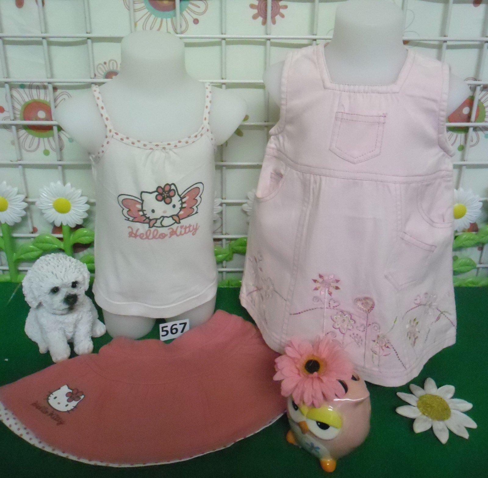 vêtements fille 6 mois,robe,top bretelles,jupe HELLO KITTY