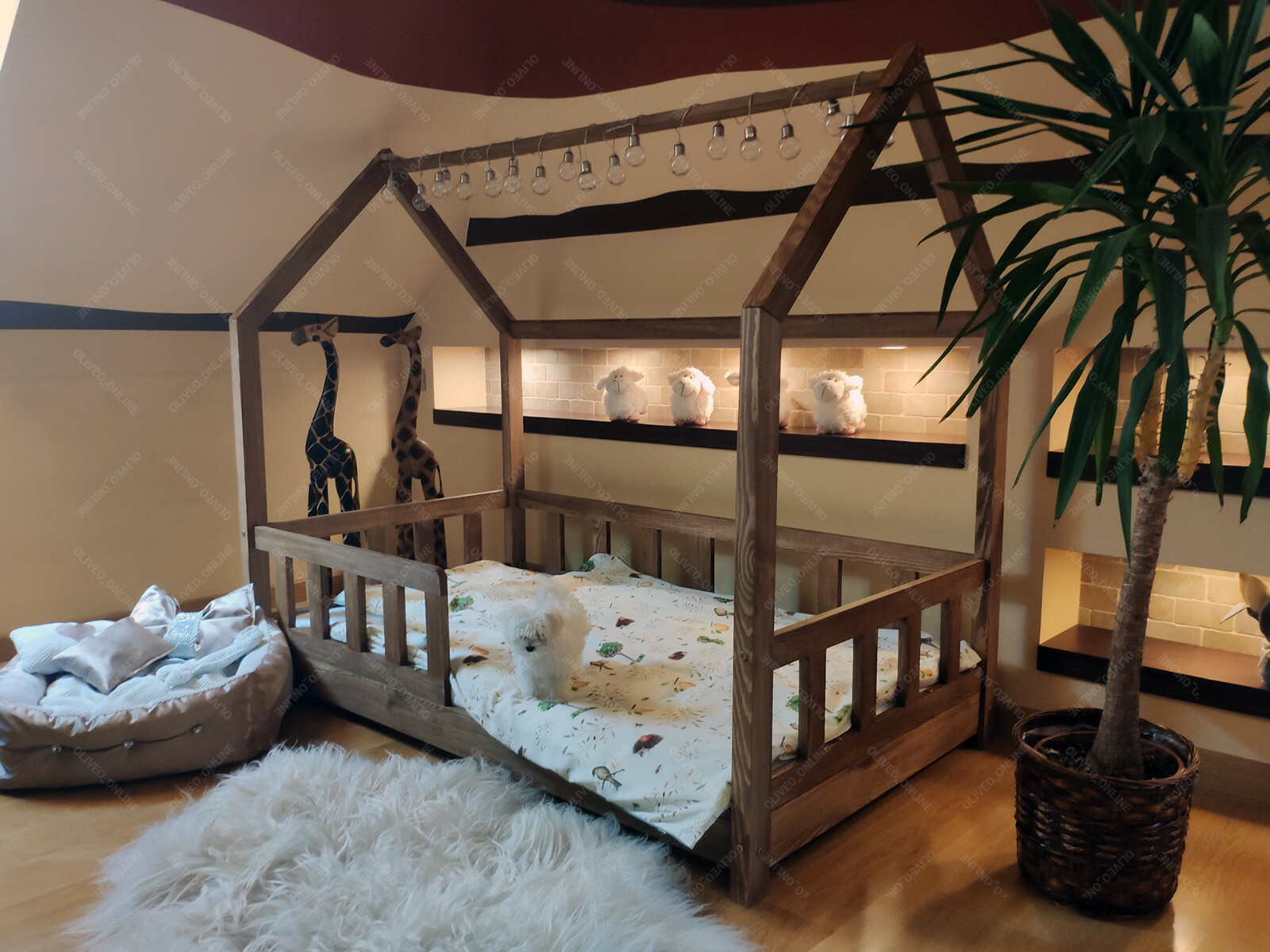 Lit cabane Lit pour enfantslit d’enfant,lit cabane avec barrière tiroir 5 jours