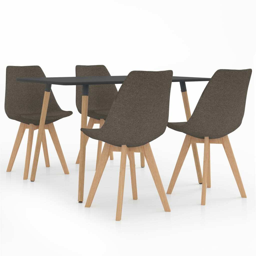 vidaXL Ensemble de Salle à Manger 5 pcs Taupe Mobilier de Cuisine Dîner Repas