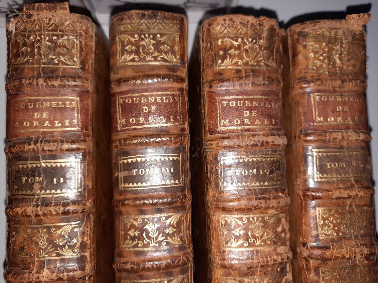Lot 4 Livres Anciens 1747 -1757  Honorati Tournely Continuatio Praelectionum