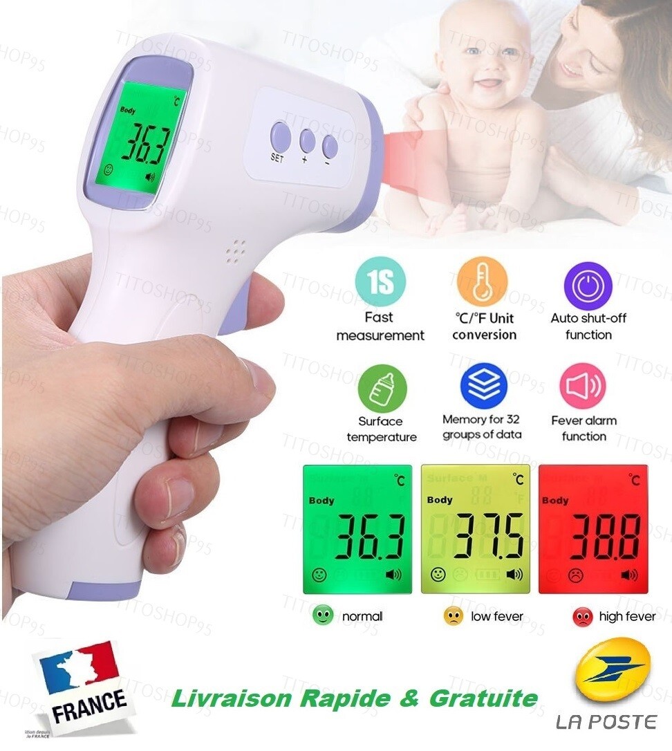 Thermomètre Frontal Sans contact Numérique Bébé Enfants Adultes Médical Rapide Thermomètre Frontal Sans contact Numérique Bébé Enfants Adultes Médical Rapide