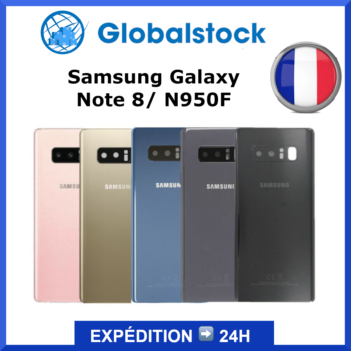 VITRE ARRIÈRE COQUE BATTERIE SAMSUNG NOTE 8 N950F LOGO+ADHÉSIF+CE+VITRE CAMÉRA