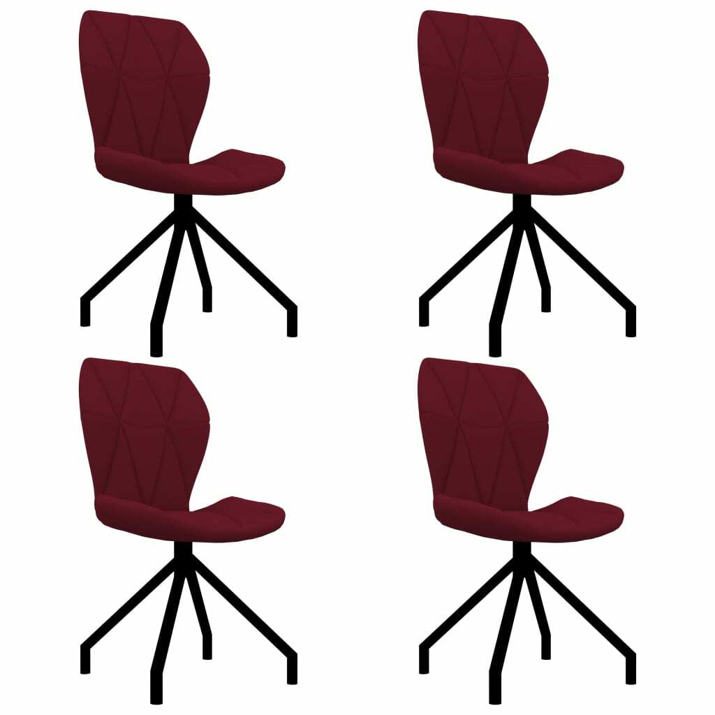 vidaXL 4x Chaises de Salle à Manger Rouge Bordeaux Similicuir Dîner Cuisine