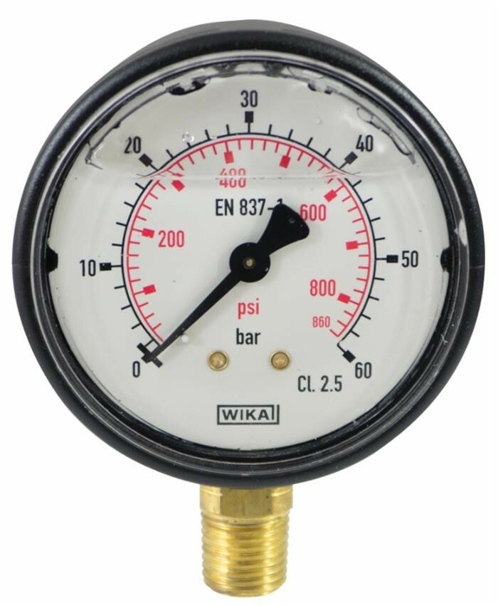 Manomètre à bain de glycérine 0 – 60 bars – M 1/4″ Manomètre à bain de glycérine 0 – 60 bars – M 1/4″