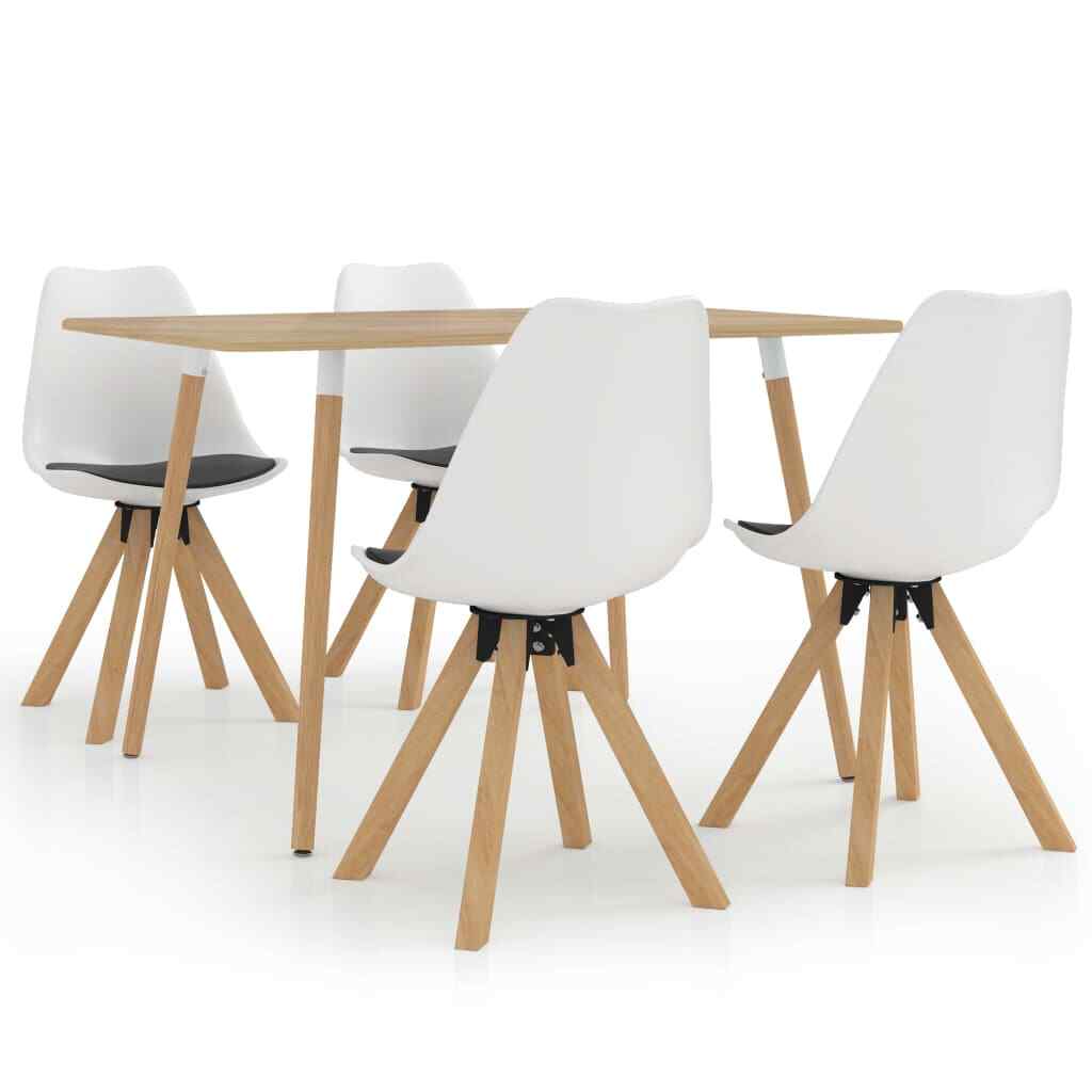 vidaXL Ensemble de Salle à Manger 5 pcs Blanc et Noir Mobilier Repas Cuisine vidaXL Ensemble de Salle à Manger 5 pcs Blanc et Noir Mobilier Repas Cuisine