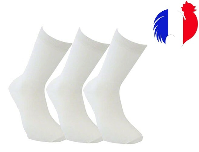 ? lot 1à12 paire chaussettes BLANC homme femme coton taille extensible 43/46