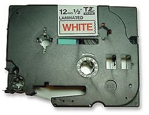 12MM Rouge Sur Blanc Bande – Étiquette Imprimante Bureau Consommables – OE01028