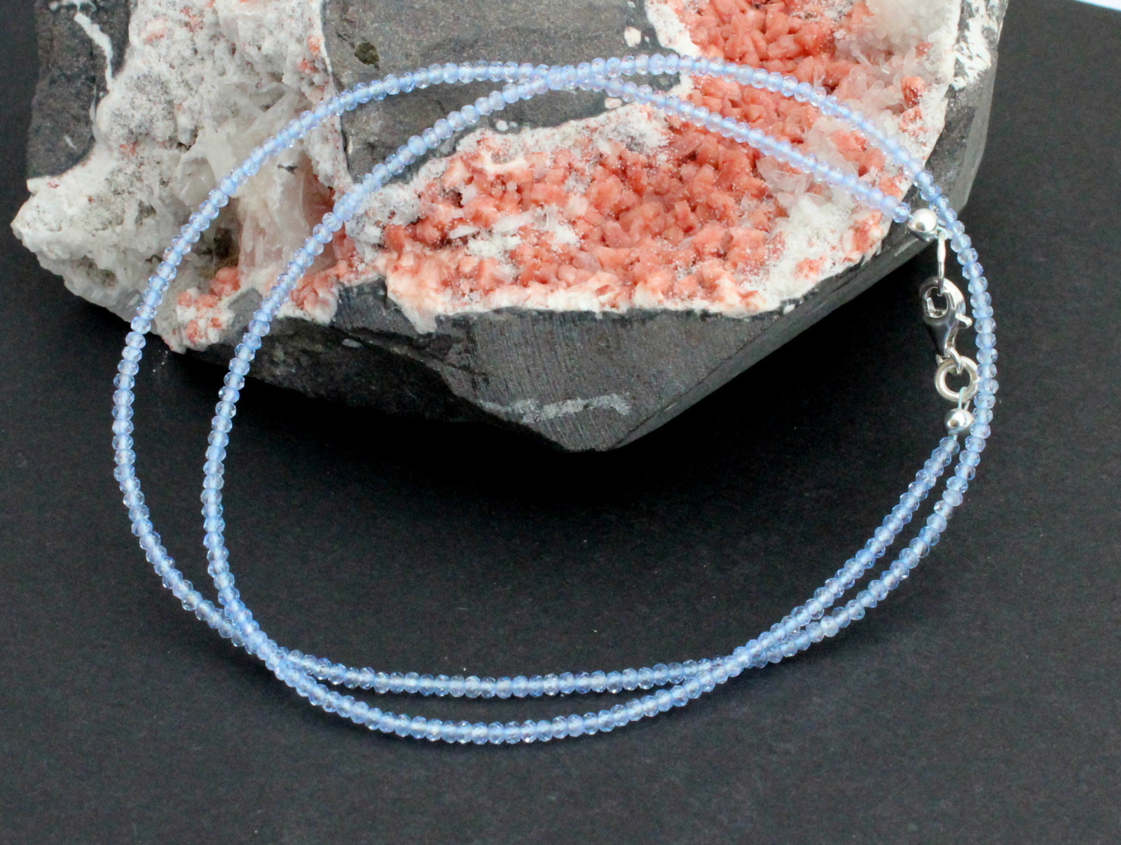 Aigue-Marine Collier de Pierres Précieuses Boule Chaîne Bijoux Bleu Ciel Femme