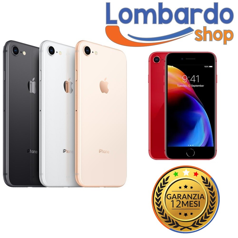 IPHONE 8 RICONDIZIONATO 64GB GRADO B BIANCO NERO ORO ROSSO APPLE RIGENERATO