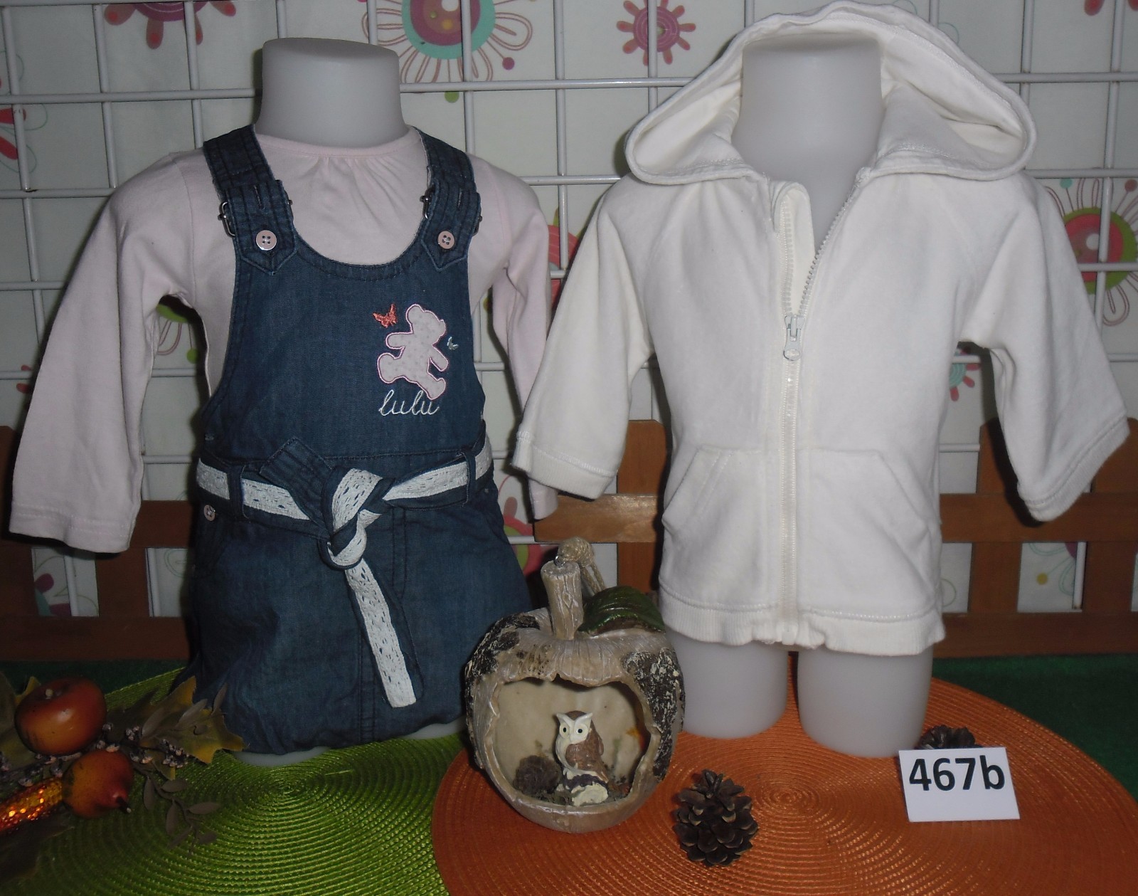 vêtements fille 6 mois,jupe salopette,sweat,gilet