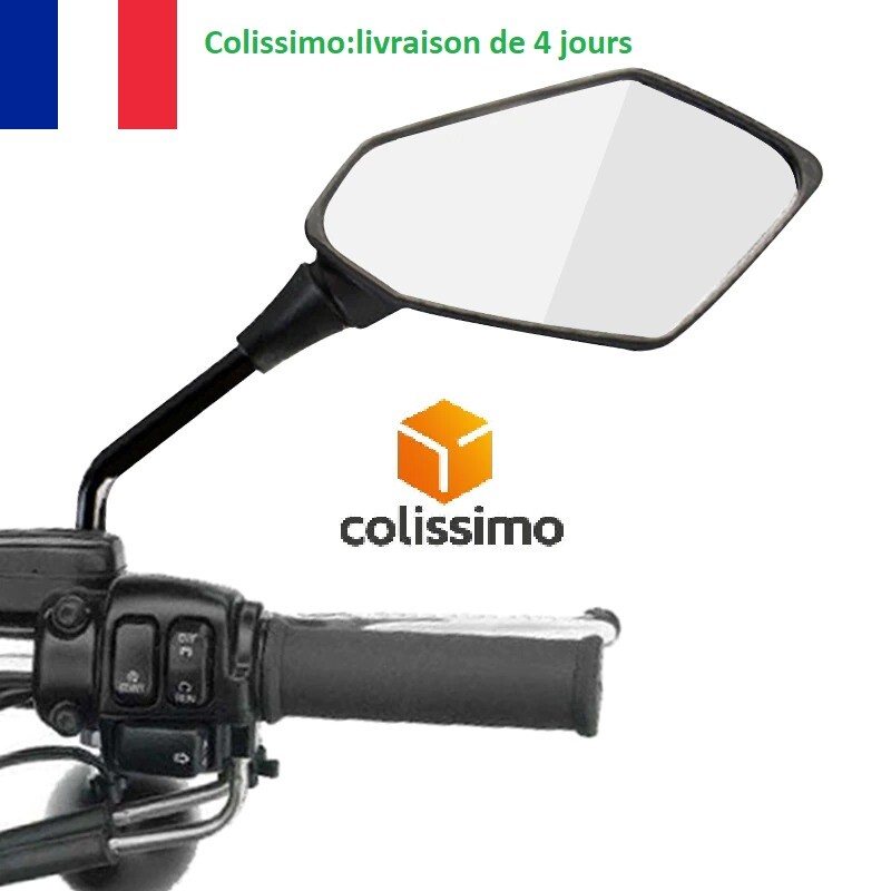 2 Pièces/paire Rétroviseur Moto Scooter 10mm 2 Pièces/paire Rétroviseur Moto Scooter 10mm