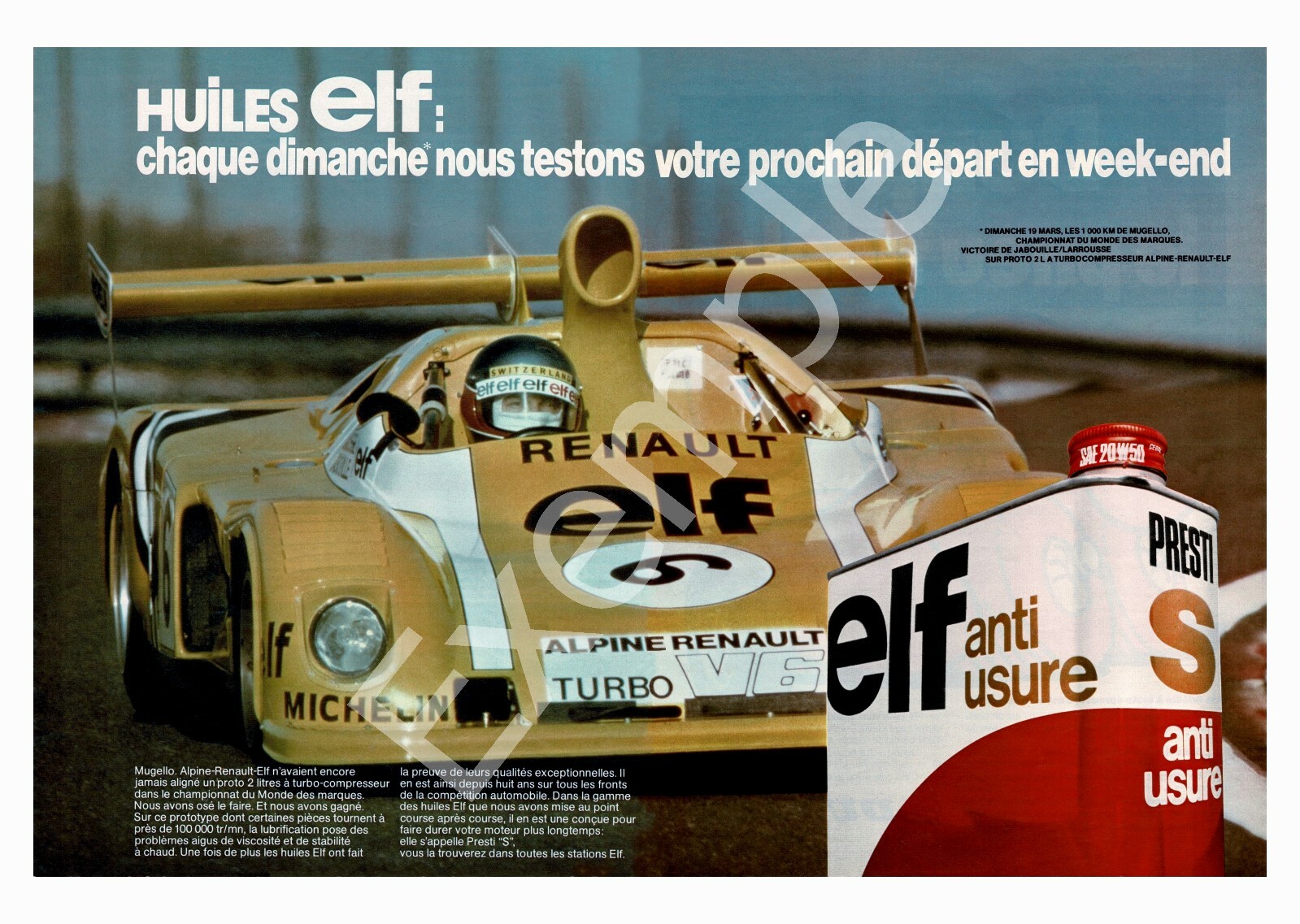 Très belles affiches publicitaires d époque Alpine Ren Elf V6 turbo de 1975 Très belles affiches publicitaires d époque Alpine Ren Elf V6 turbo de 1975