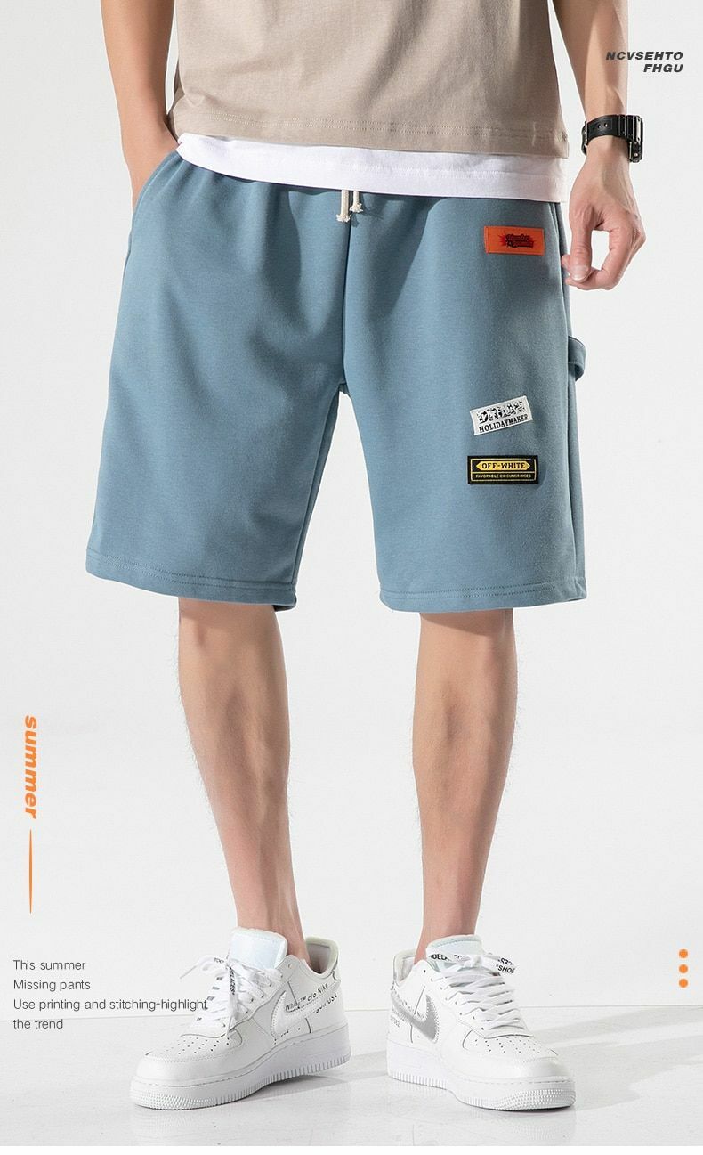 Tendance Vêtements de Sport Genou Short Cargo pour Hommes Mi Élastique Cordons Tendance Vêtements de Sport Genou Short Cargo pour Hommes Mi Élastique Cordons