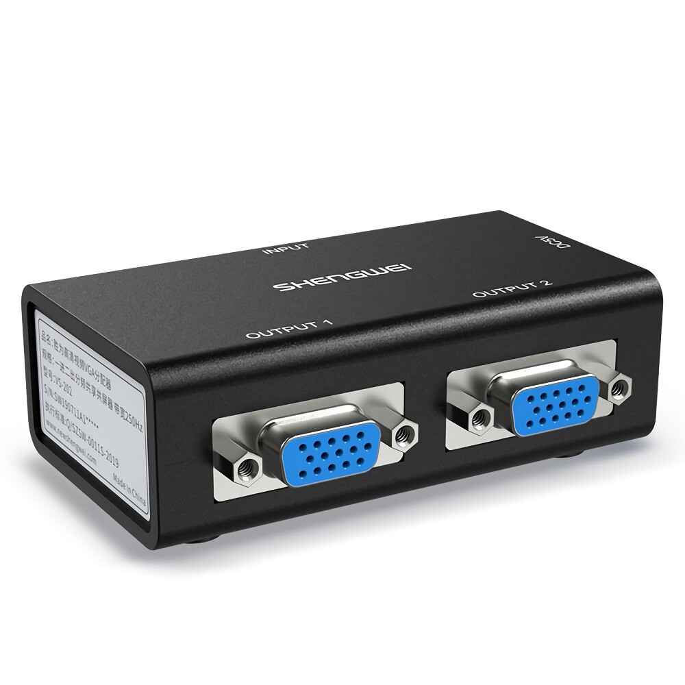 2 IN 1 HD KVM VGA Distributeur Computer Audio Et Vidéo Display TV Diviseur