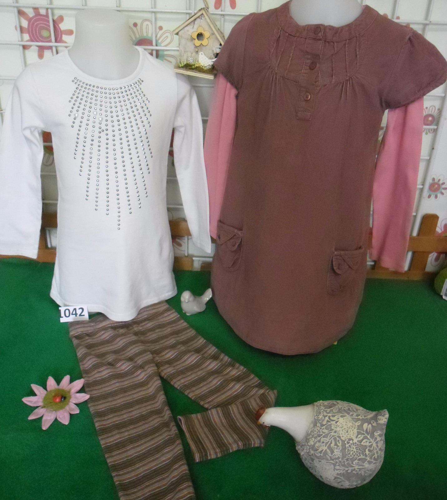 vêtements fille 4 ans,leggins,sweat BENETTON,robe