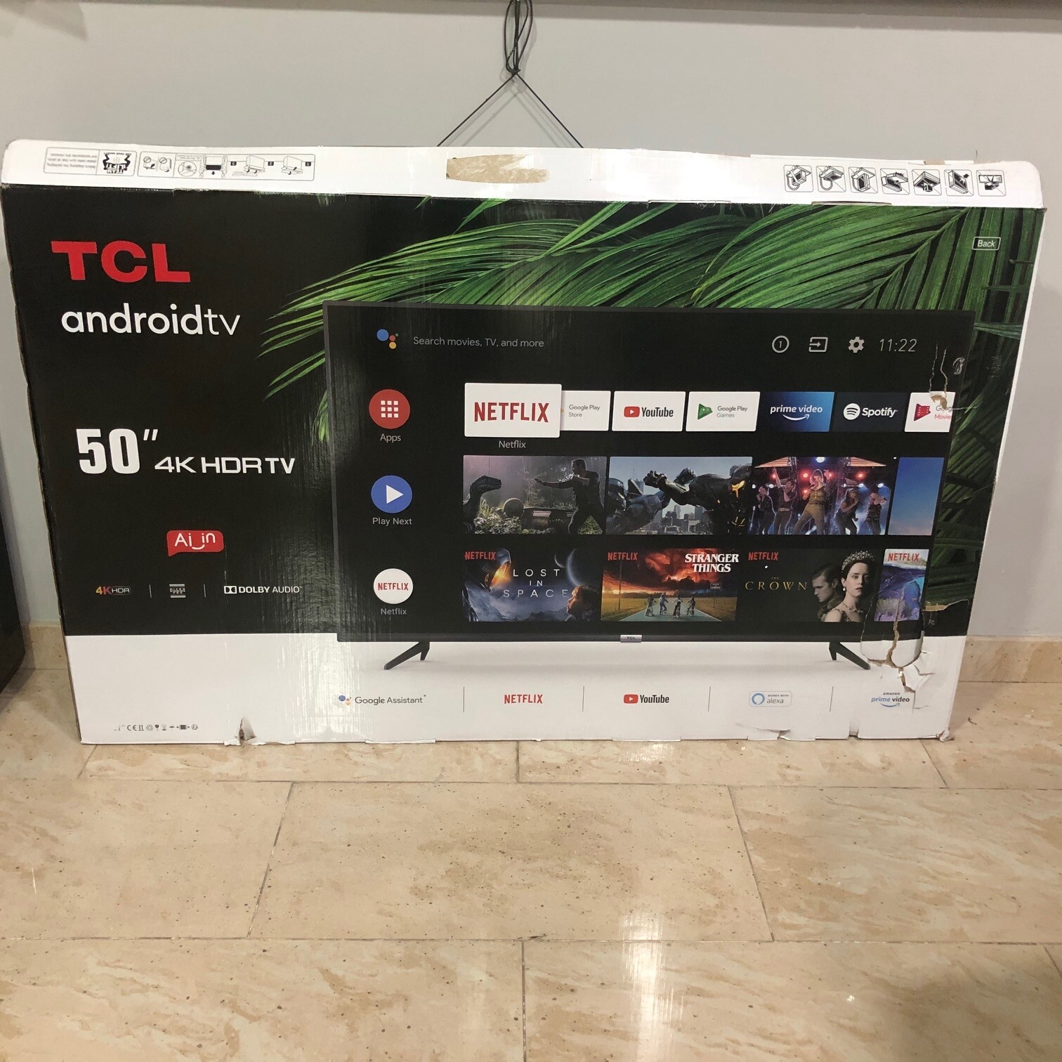 Smart TV 4K 50 Pollici TCL LED Ultra HD Android ITA 50P615 CON SCHERMO ROTTO !!!