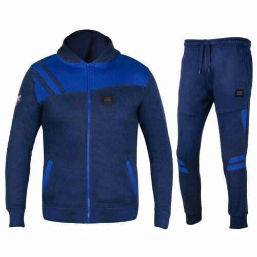 Garçons Enfants Mode Survêtement Complet Indigo Polaire Zippé à Capuche Haut Bas