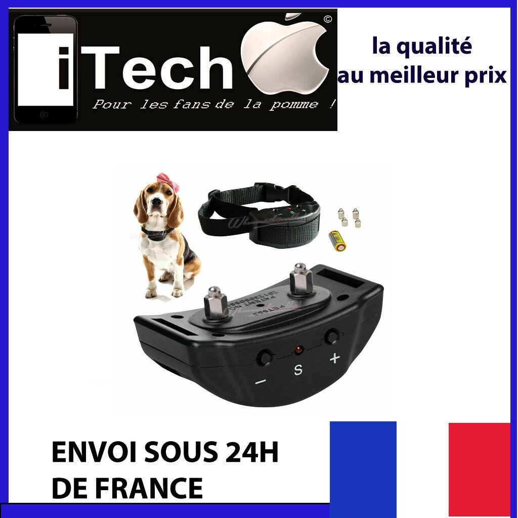Collier Anti-aboiement de dressage choc Electrique Ultrason pr Chien