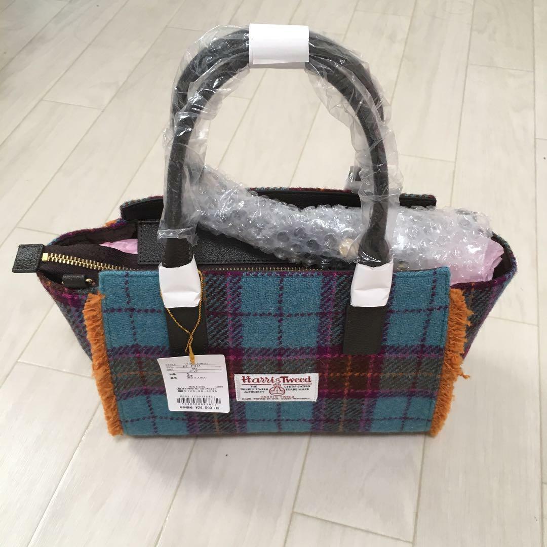 Harris Tweed Samantha Thavasa Plaid Main Sac Bleu Violet Femmes De Harris Tweed Samantha Thavasa Plaid Main Sac Bleu Violet Femmes De