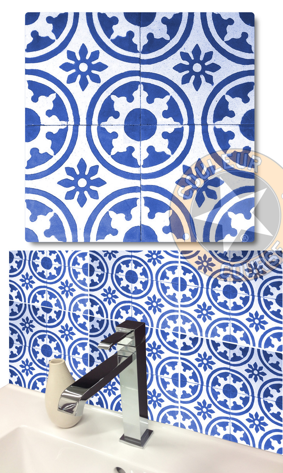 4 X AUTOCOLLANTS STICKER POUR CARRELAGE SALLE DE BAINS CUISINE (CR021)