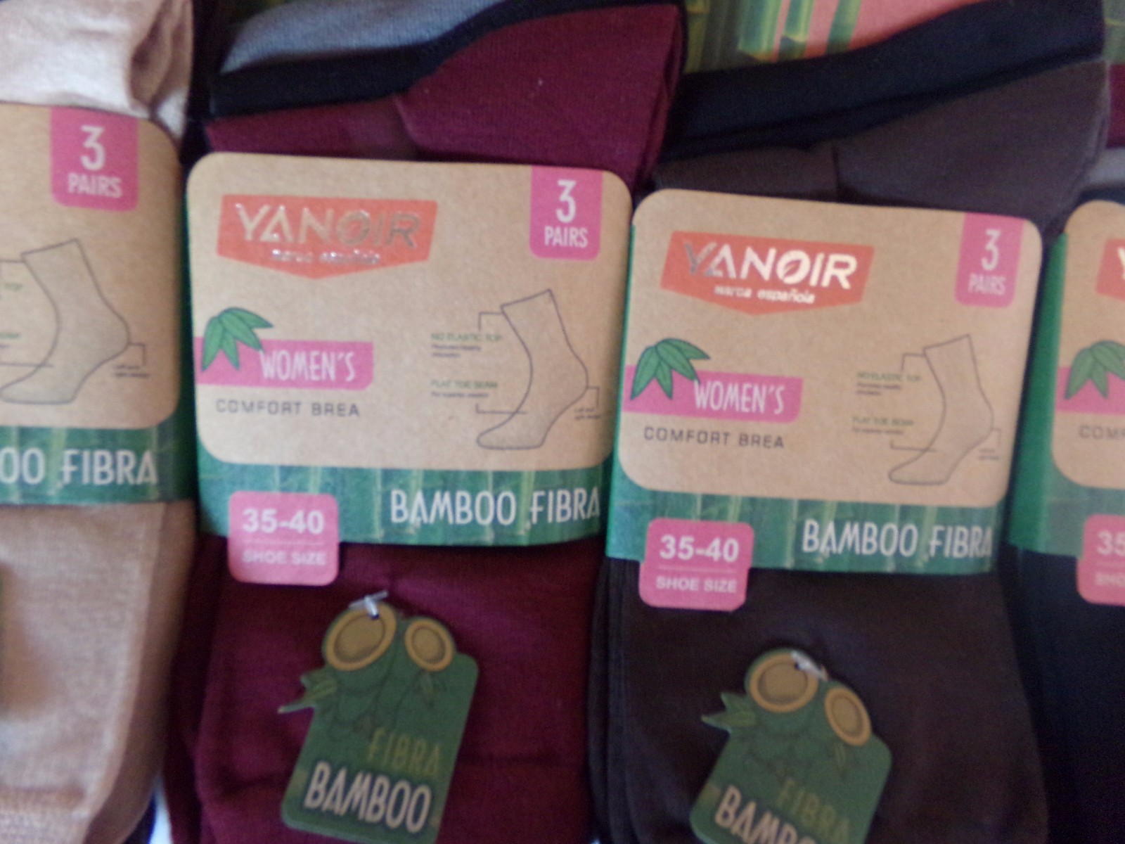 3 a 6 paires de chaussettes en bambou femme fille garçon  noir ou en couleur