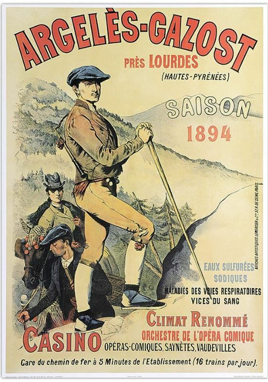 Affiches PUB Retro 50X70cm PRES DE Lourdes ARGELES-GAZOST Saison 1894 Affiches PUB Retro 50X70cm PRES DE Lourdes ARGELES-GAZOST Saison 1894