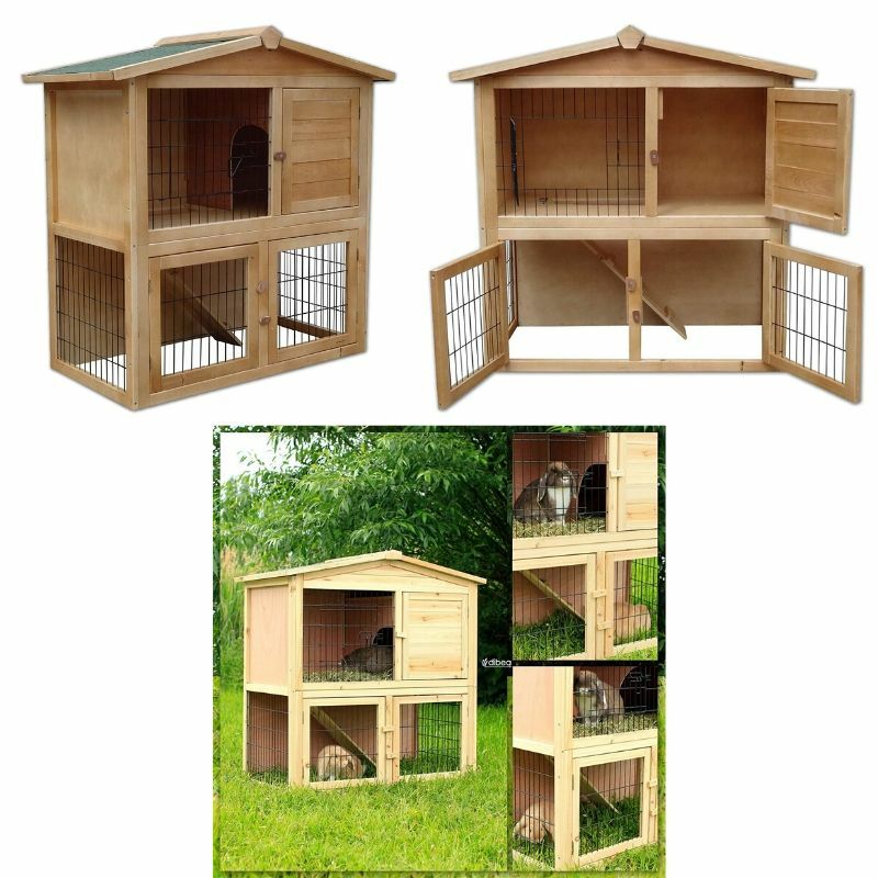 Clapier Bois Spacieux Petits Animaux 98 x 54 x 100 cm Rampe Etage Cabane Lapin Clapier Bois Spacieux Petits Animaux 98 x 54 x 100 cm Rampe Etage Cabane Lapin