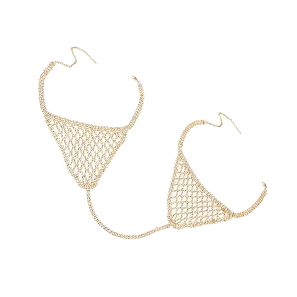 Chaîne de cristal strass bikini sous-vêtement bijoux de corps de mode or Chaîne de cristal strass bikini sous-vêtement bijoux de corps de mode or