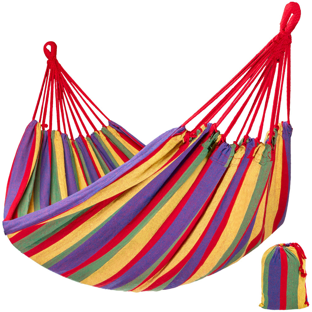 Hamac de jardin double grand lit suspendu camping balancelle transat terrasse