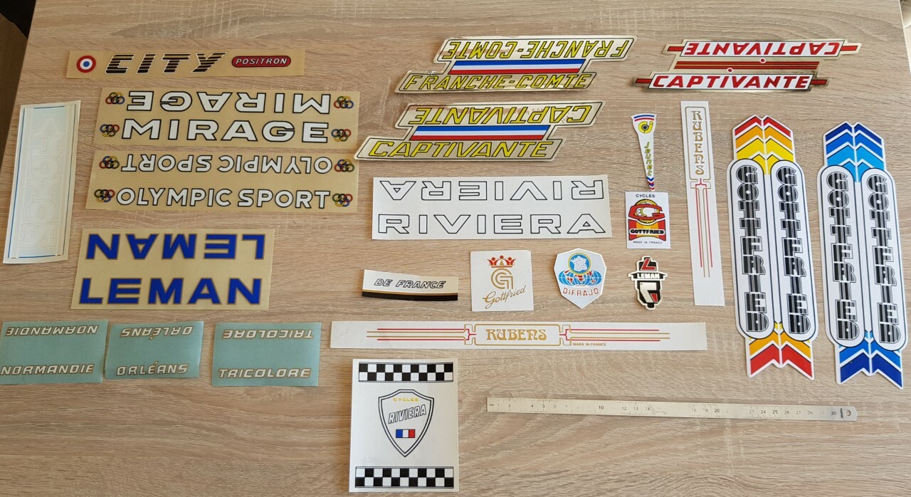 ++ Lot autocollants stickers décals cyclisme vélo anciens vintage ++ ++ Lot autocollants stickers décals cyclisme vélo anciens vintage ++