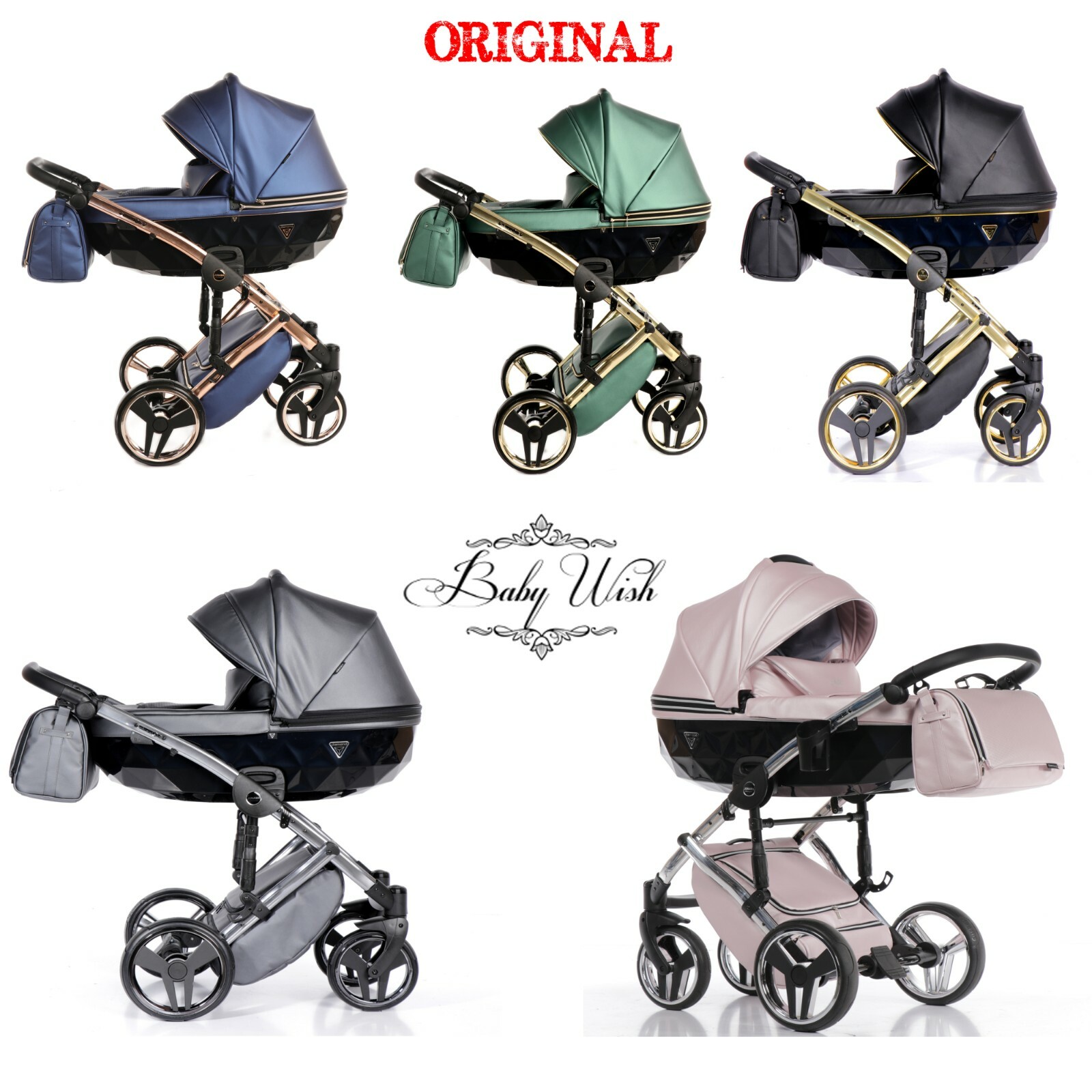 Junama Fluo Ligne Landau Poussette 2in1 3in1 Isofix Nacelle+Poussette +Siège