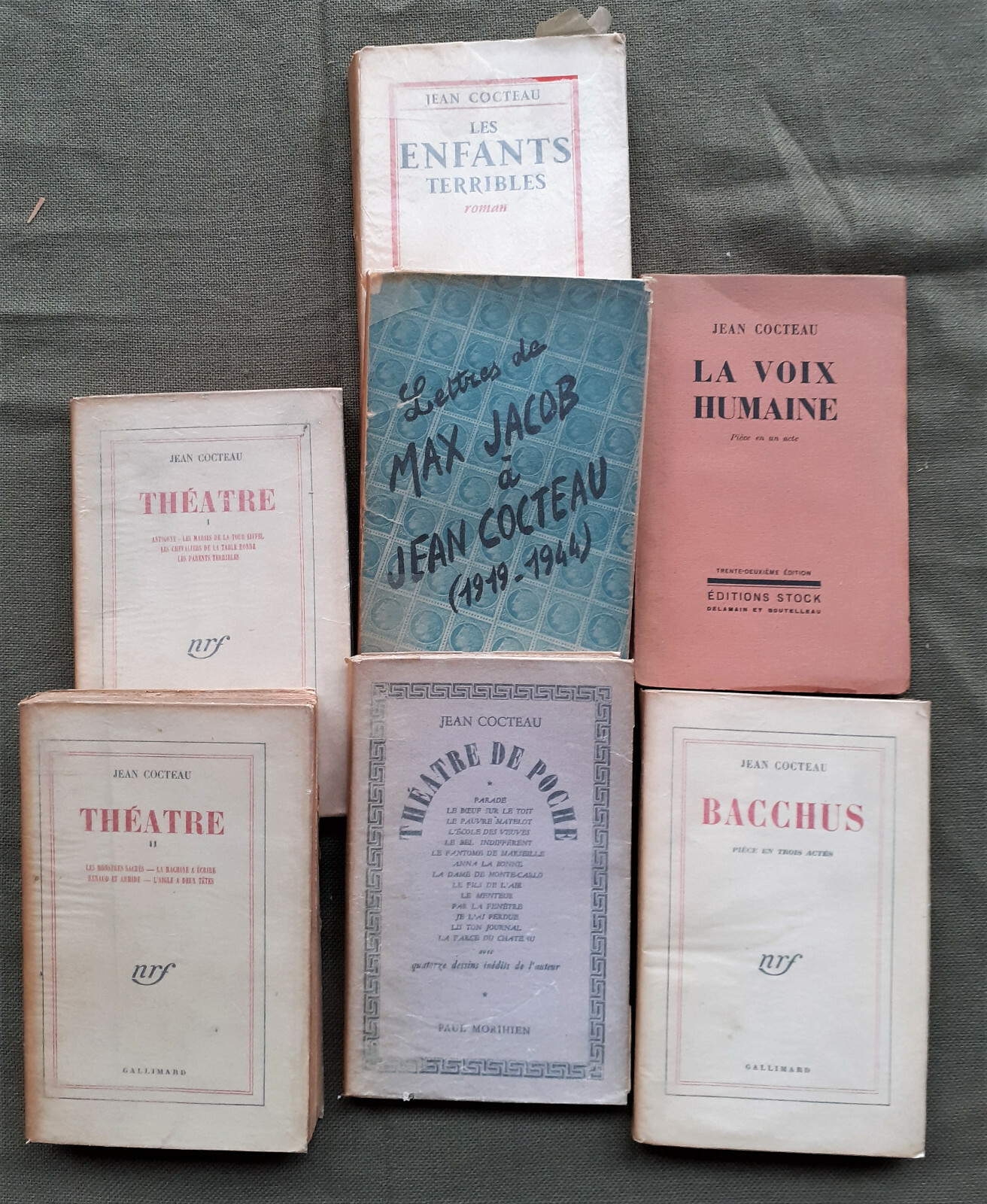 Jean Cocteau lot de 7 livres  théatre principalement 1929-1952