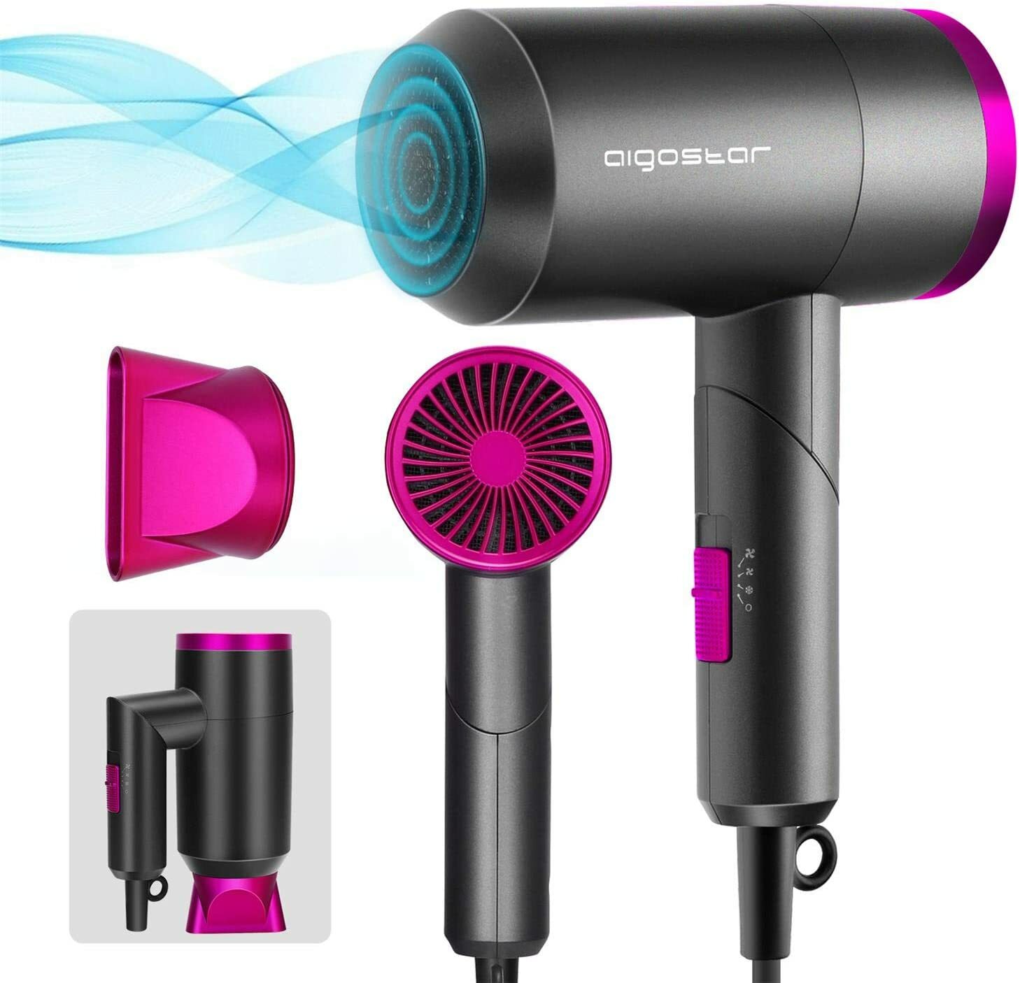 Sèche Cheveux Professionnel 1800w Coiffure Ionique Expert Silencieux style dyson