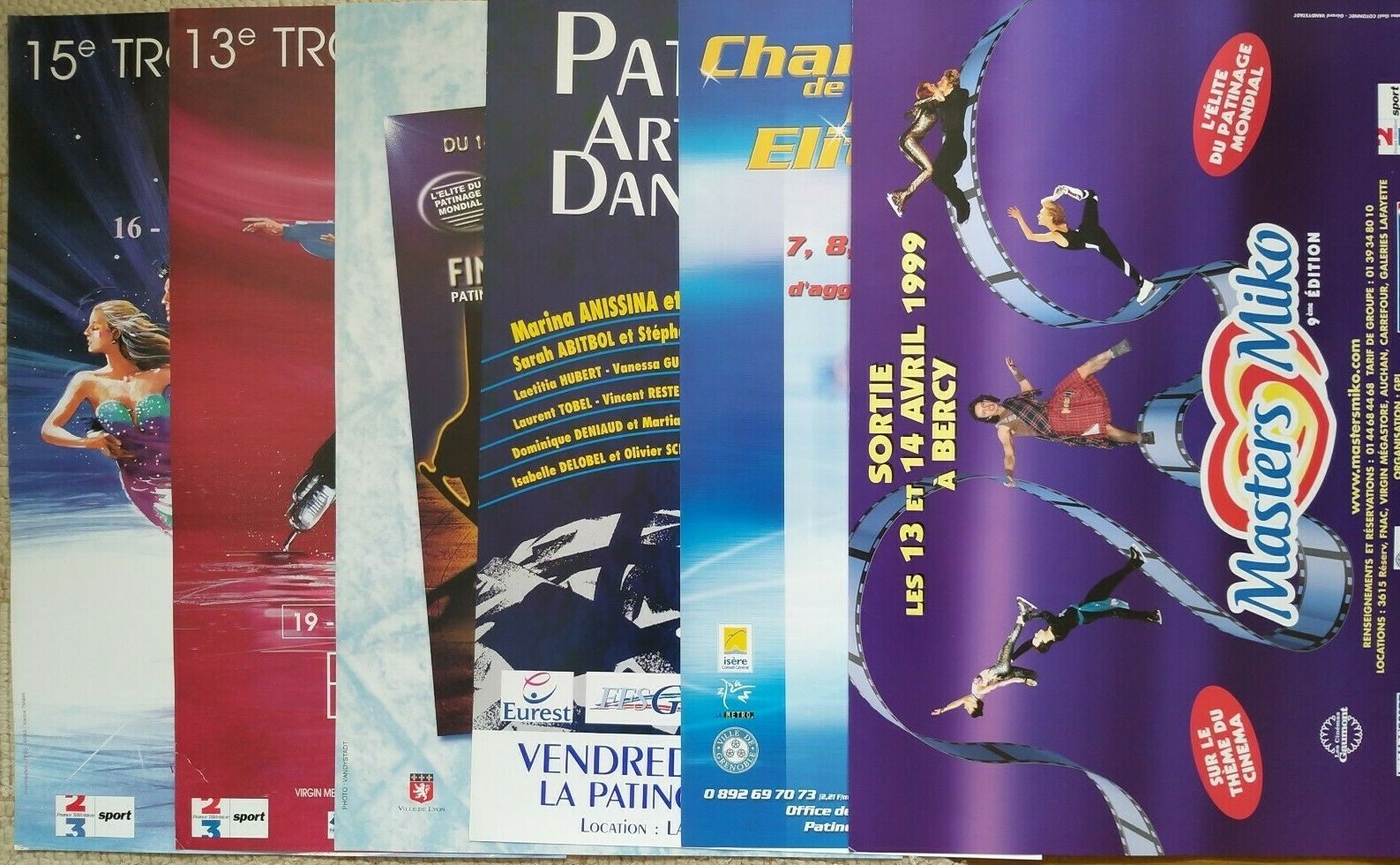 Patinage artistique/France Ice skating – 6 affiches/posters Patinage artistique/France Ice skating – 6 affiches/posters