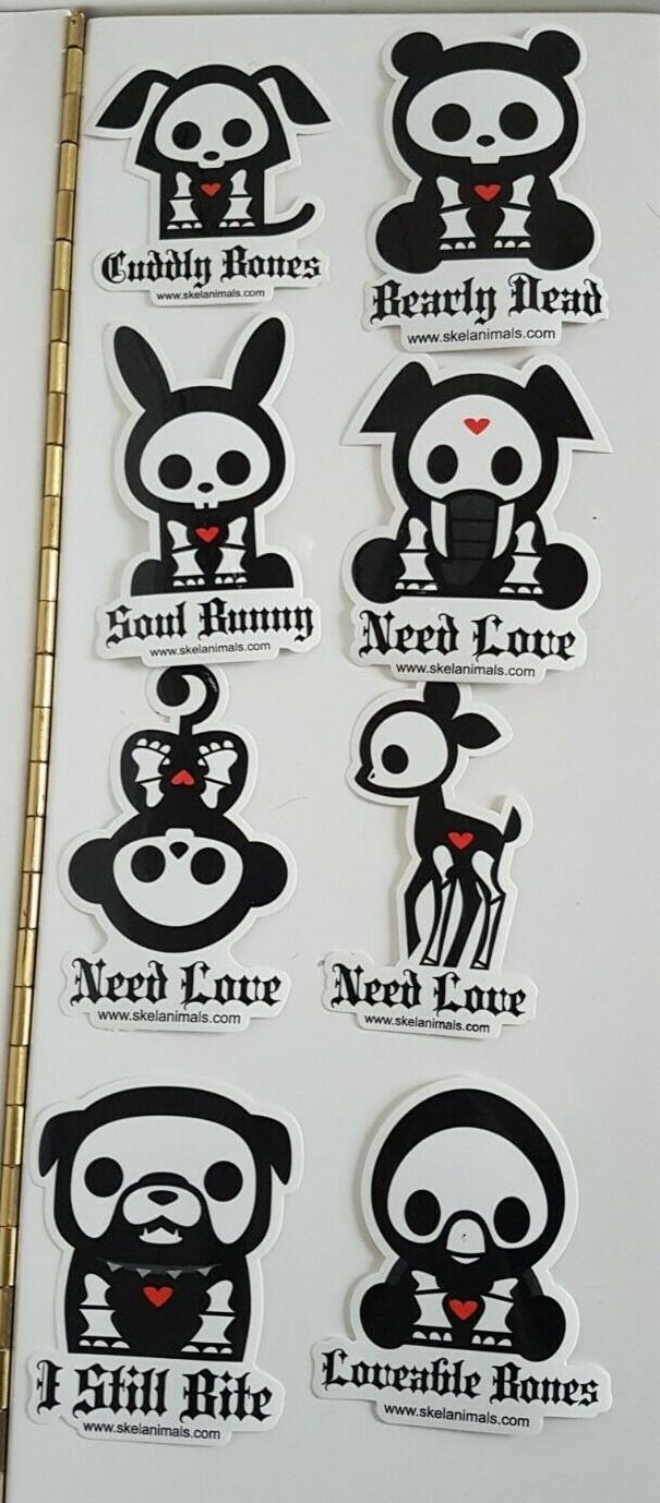 Lot de 8 autocollants des personnages de SKELANIMALS Lot de 8 autocollants des personnages de SKELANIMALS