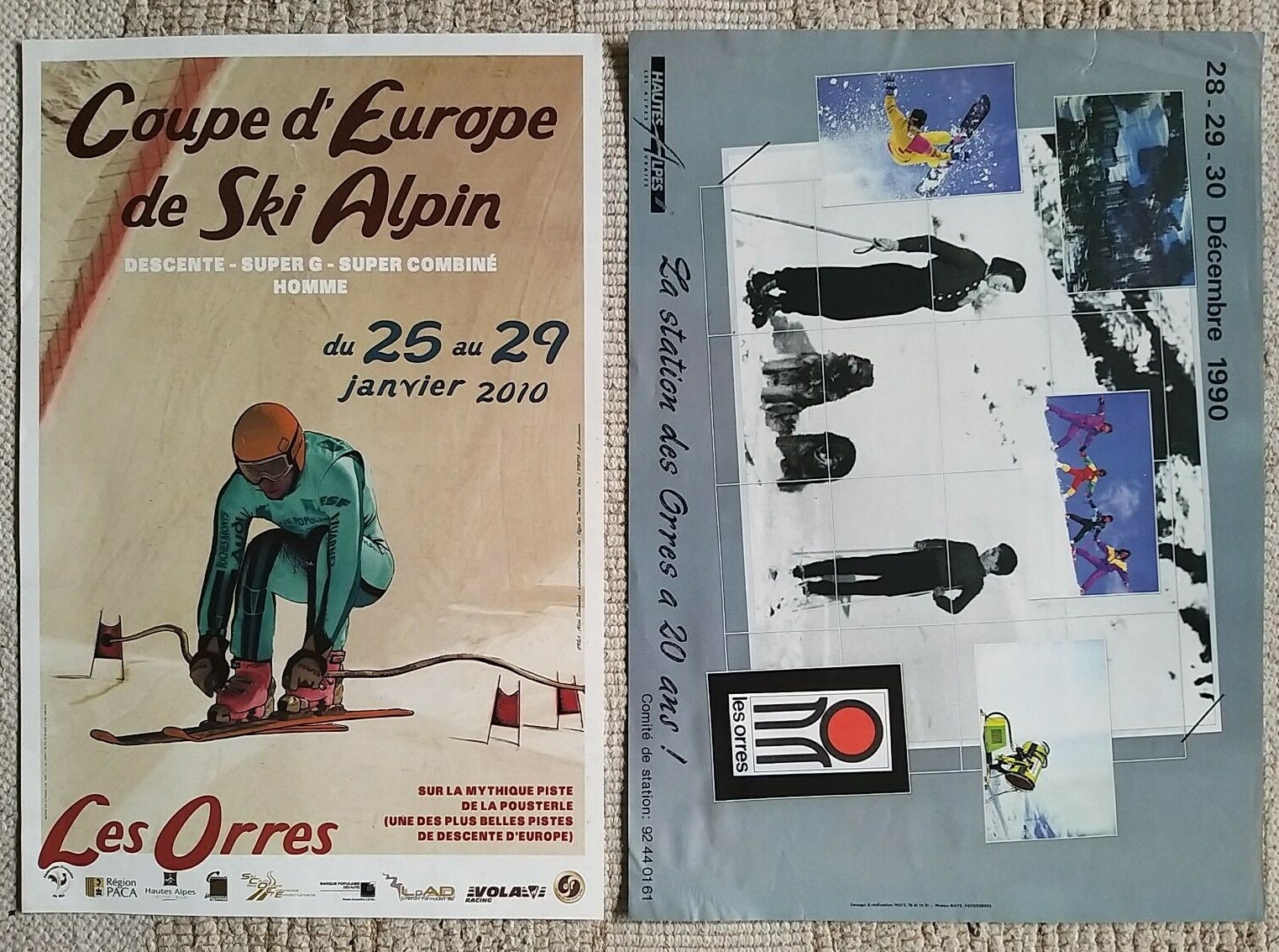 Ski Les Orres Hautes-Alpes – 2 affiches anciennes/original posters 1990-2009