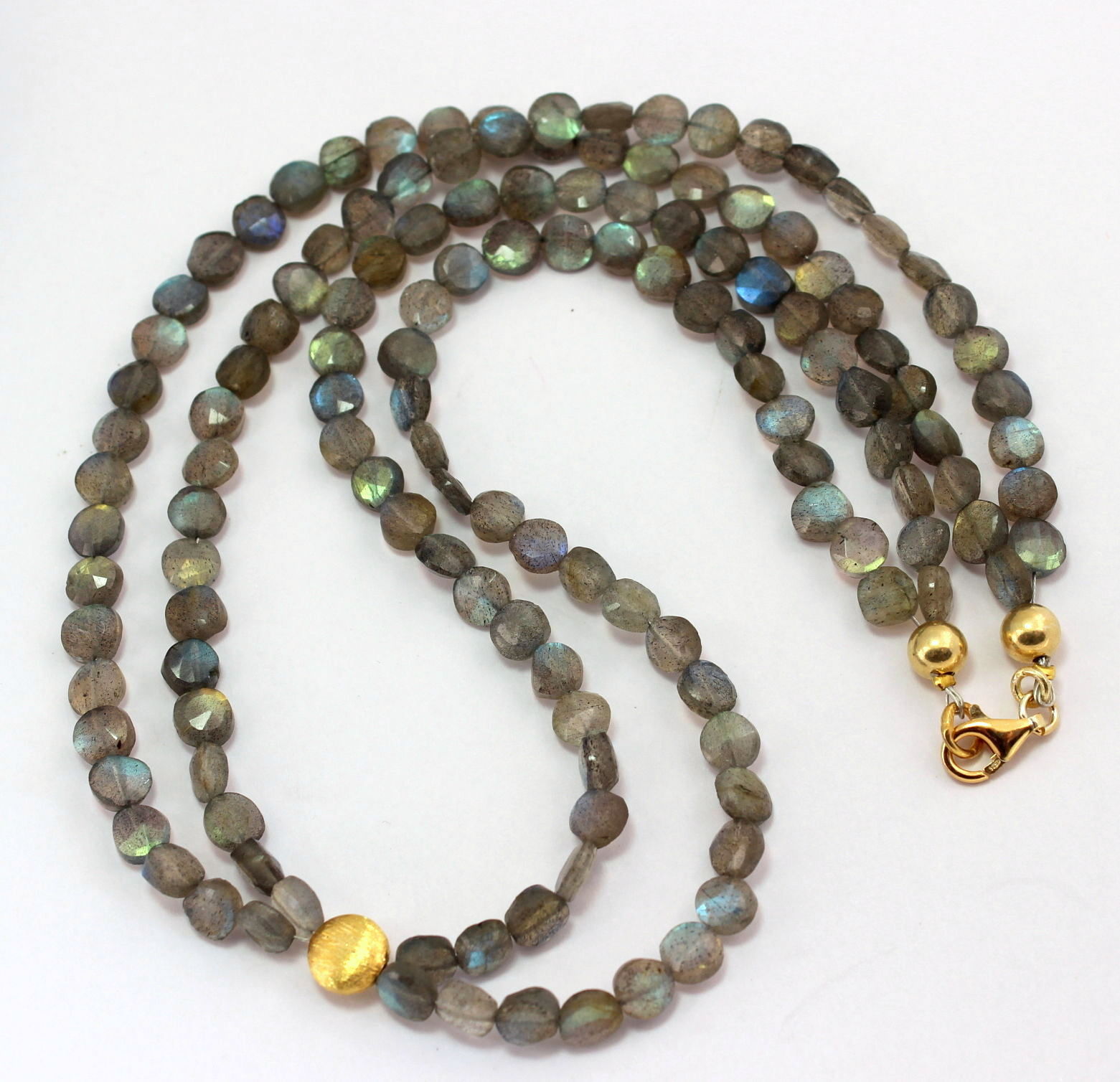 Labradorite Collier de Pierres Précieuses A Bleu Reflet Rose Bijoux Qualité
