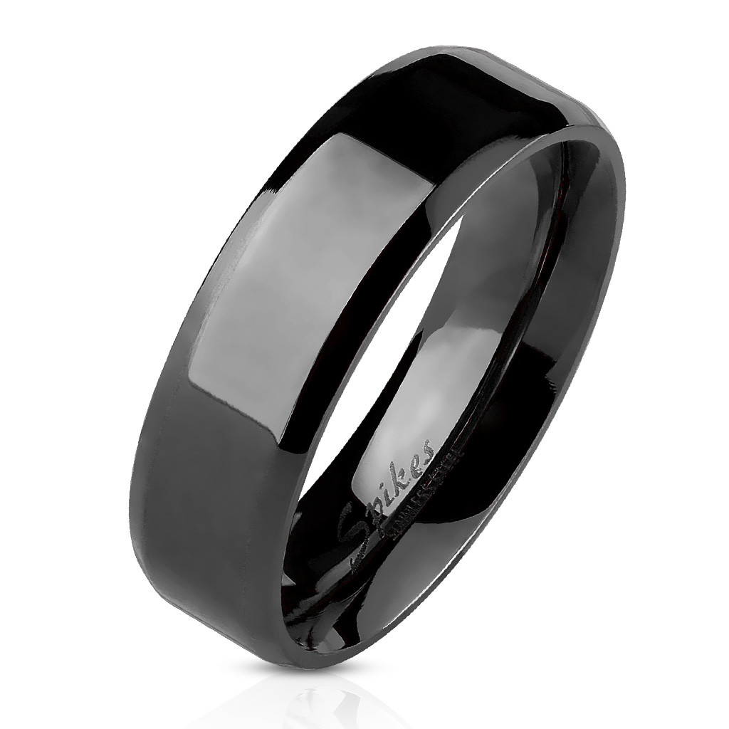 BAGUE BIJOUX HOMME FEMME ACIER COULEUR PLAQUE NOIR NOIRE PAS CHER NEUVE R083