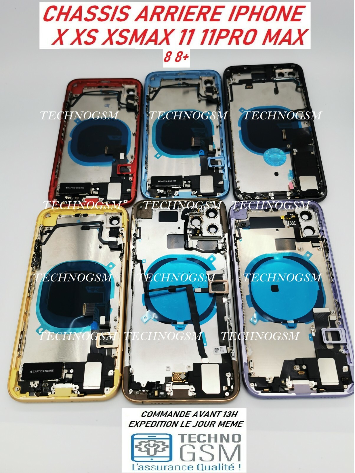 Châssis arrière iPhone 8 8+ X XS Xr XSMax 11 11pro MAX coque complet top qualité