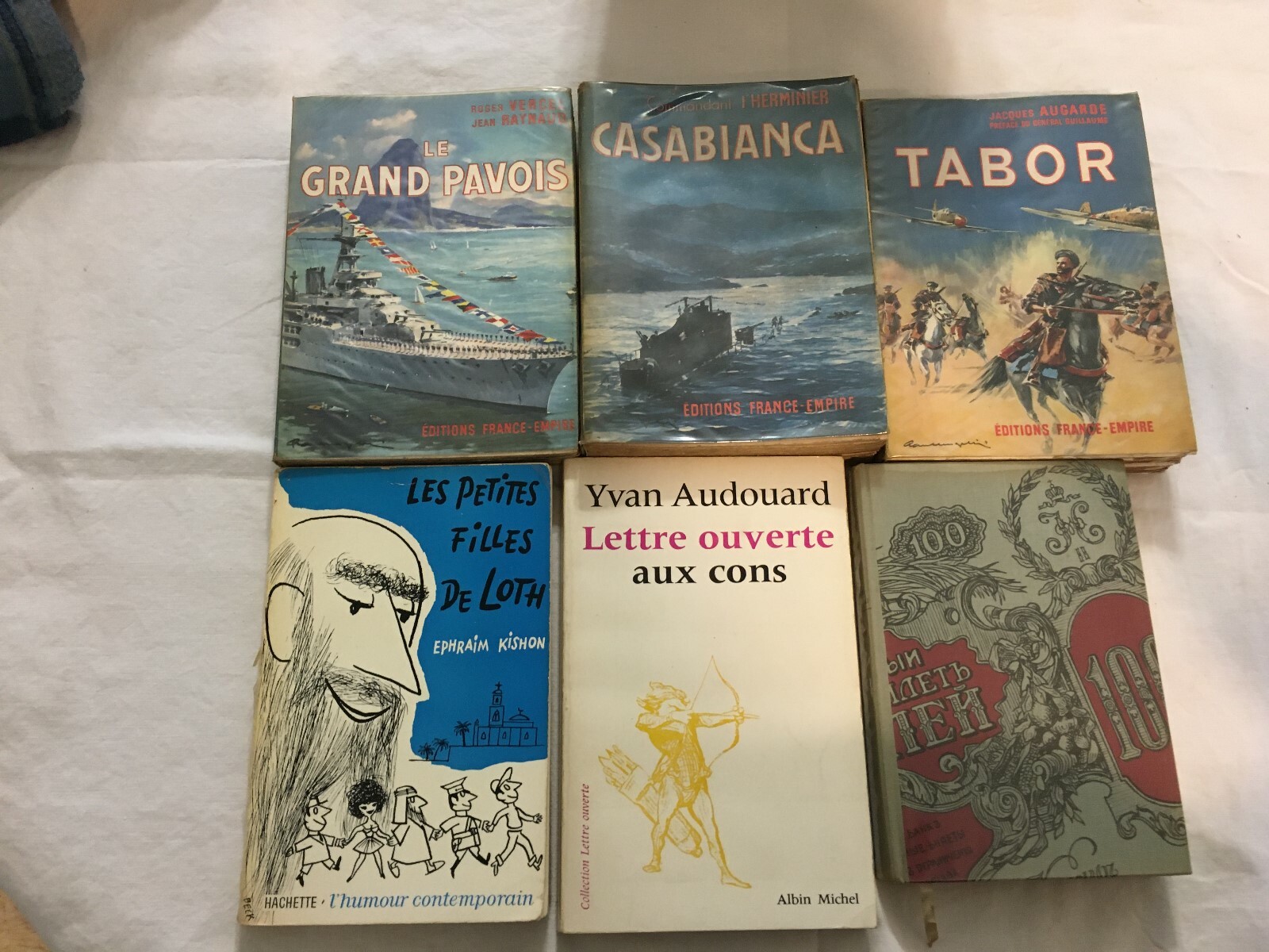 lot de 6 livres anciens Casablanca le grand pavois tabor le joueur