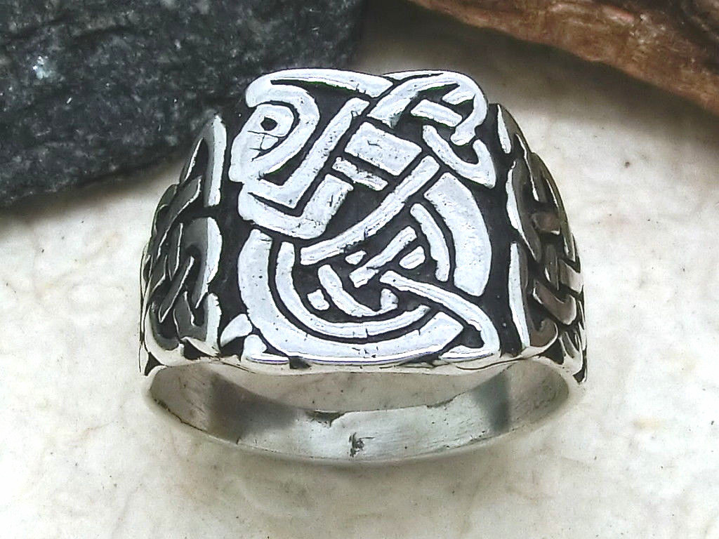 Noeud Celte 925 Bague en Argent Chevalière Bijoux Celtiques Bague pour Hommes Noeud Celte 925 Bague en Argent Chevalière Bijoux Celtiques Bague pour Hommes